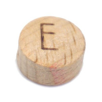 Houten_letterkraal___plat_rond___Letter_E___14_mm___1_stuk